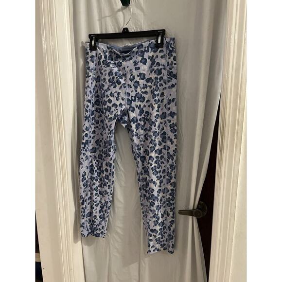 Calvin Klein Performance Wicking Blue Camo Leggings Media Pockets Sz Xl - Picture 1 of 5